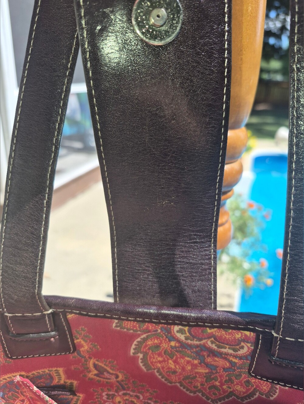 Brighton Woven Straw Shoulder bag featuring brown croc-embossed leather trim - Picture 11 of 11